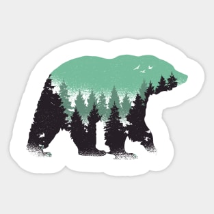 Bear and Forest Design Sticker